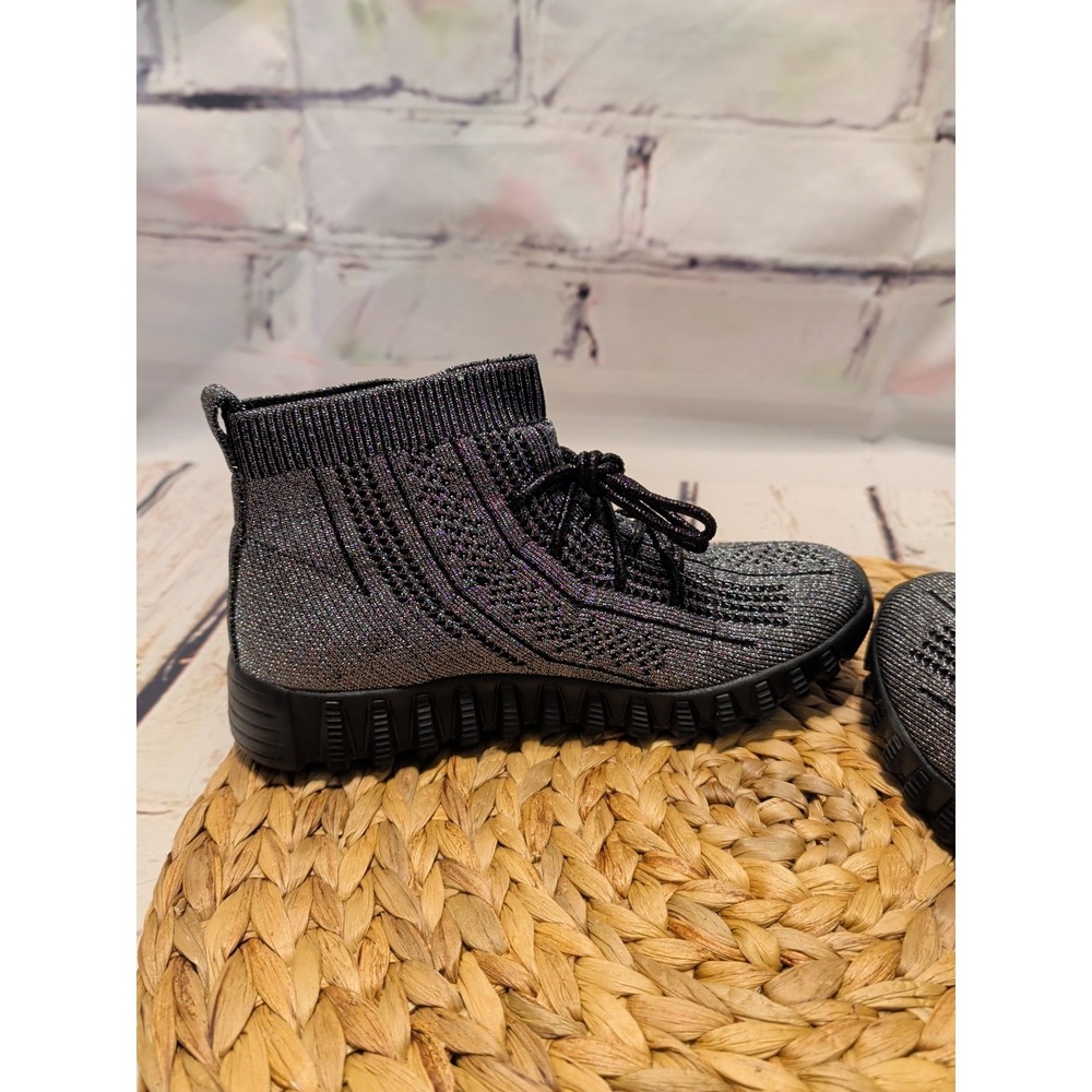 Bernie Mev NEW Size 7.5 - 8 (EU 38) Akaya Sneaker-Booties Sparkly Pewter Lace-Up - Picture 6 of 8